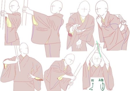 Складки на кимоно референс