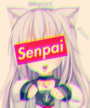 Арты с надписью семпай