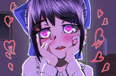 Тянка с сердечками в глазах