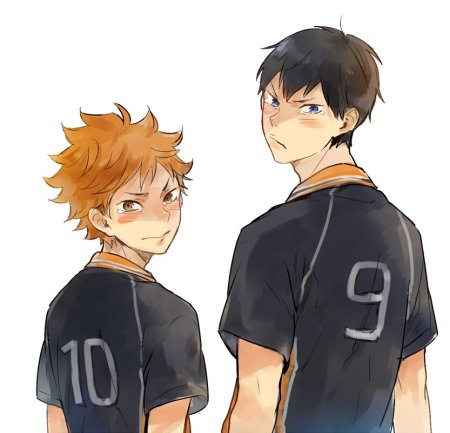 Аниме волейбол Хината и Кагеяма