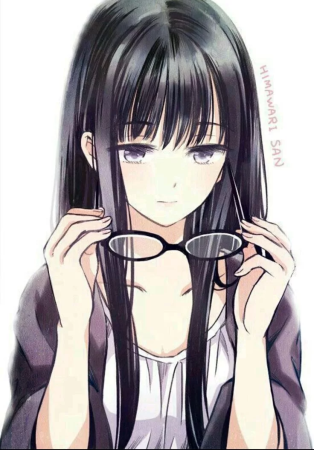 Аниме девушка с черными волосами