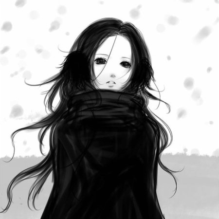 Девушка с черными глазами арт