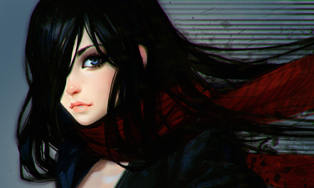 Девушка с черными волосами