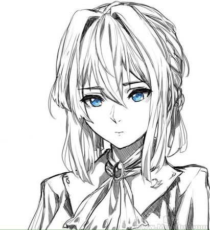 Вайолет эевергарден черно белое