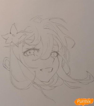 Лёгкие рисунки Геншин Импакт поэтапно