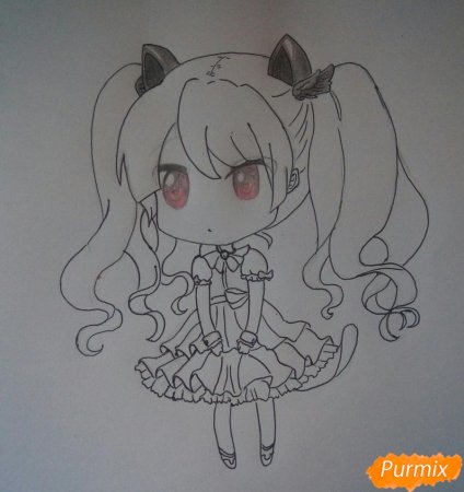 Картинки для срисовки Чиби девочки
