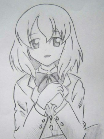 Аниме ученица для срисовки