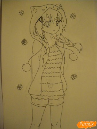 Аниме рисунки легкие карандашом в полный рост цветные