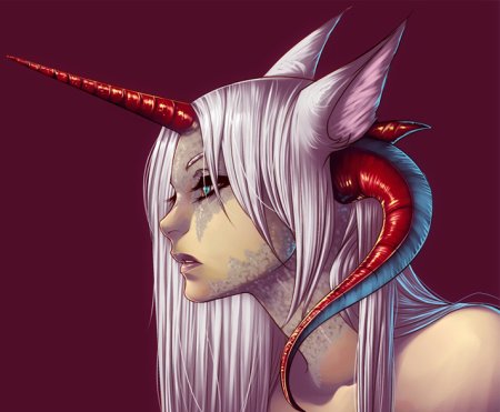 Аниме девушка с рогами