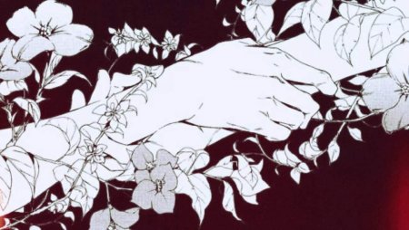 Аниме чб цветы