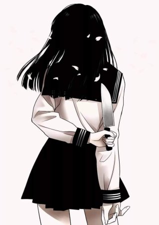 Аниме девушка в черном