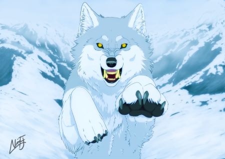 Белый волк аниме рисунки (47 фото)