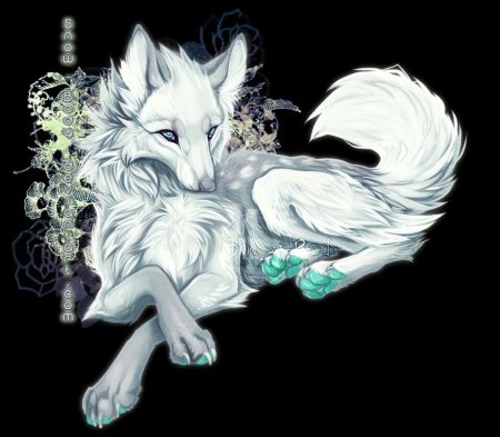 Кицунэ лисица белая зверь