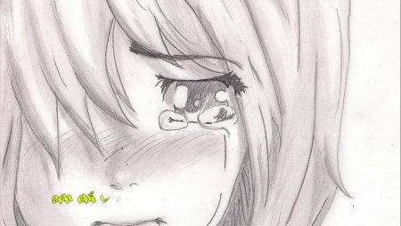 Рисунки карандашом грустные аниме