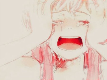 Аниме плачет чб