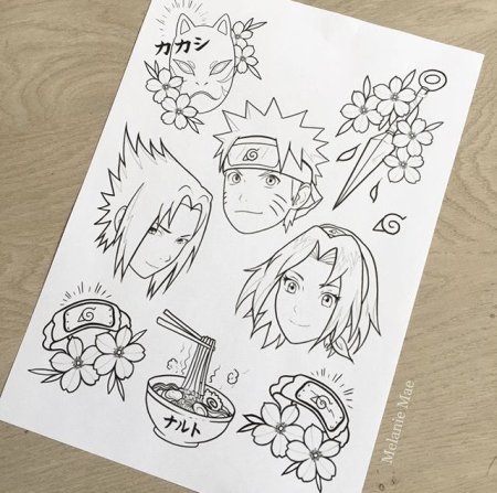 Наруто тату эскизы