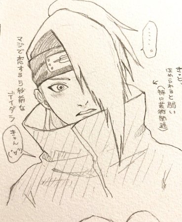 Нарисовать аниме Наруто Дейдару