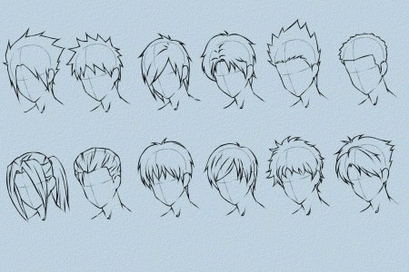 Аниме рисовка волосы мужские