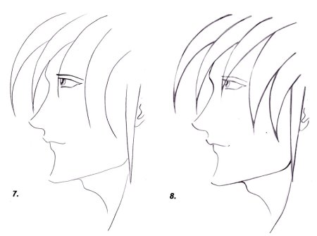Поэтапное рисование аниме мальчика