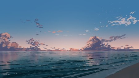 Аниме пейзаж море