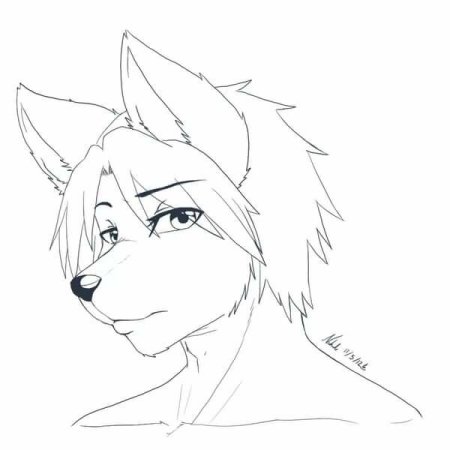 Лицо фурри для рисования