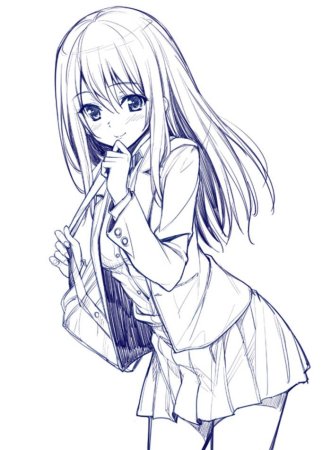 Аниме девушки карандашом