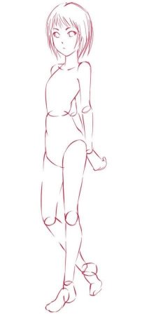 Рисунок девушки карандашом в полный рост