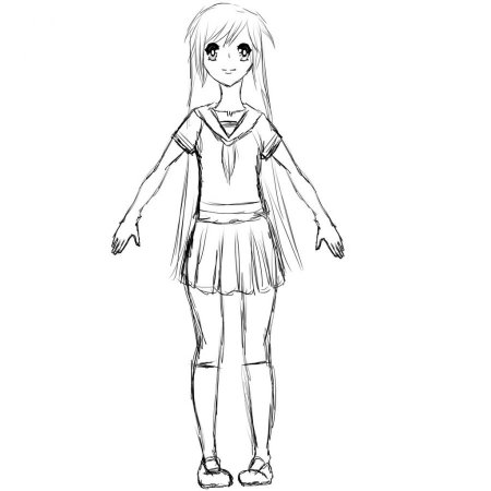 Рисунок девочки в полный рост