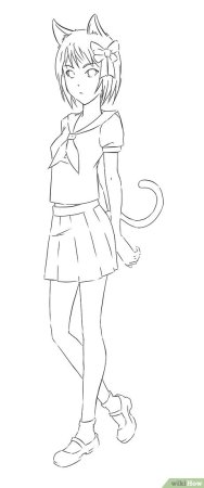 Рисунки для срисовки карандашом аниме в полный рост