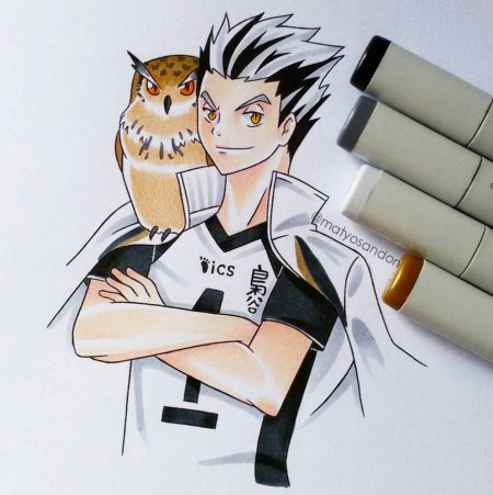 Бокуто Котаро арт милый