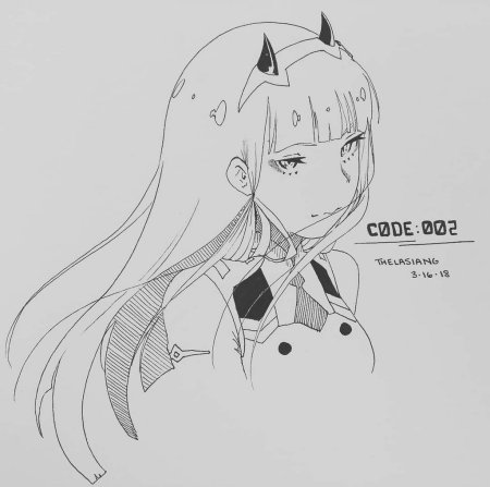 Раскраска аниме Zero two
