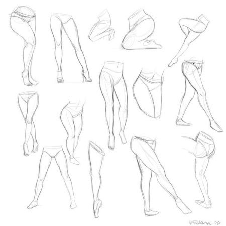 Рисование женских ног