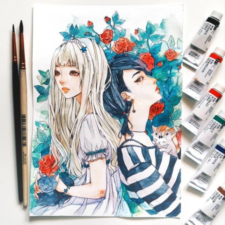 Аниме акварелью