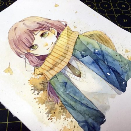 Милые девушки акварель