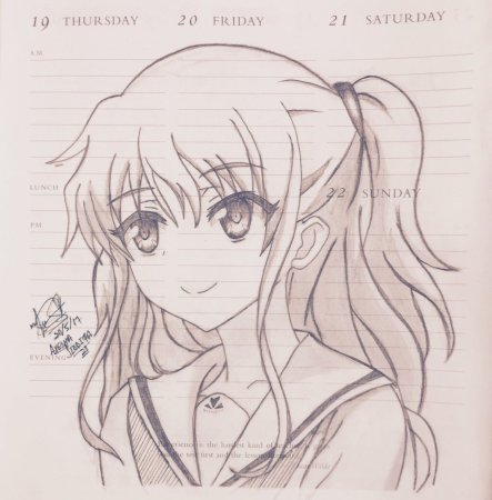 Аниме Шарлотта карандашом