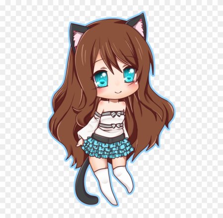 Чиби с коричневыми волосами