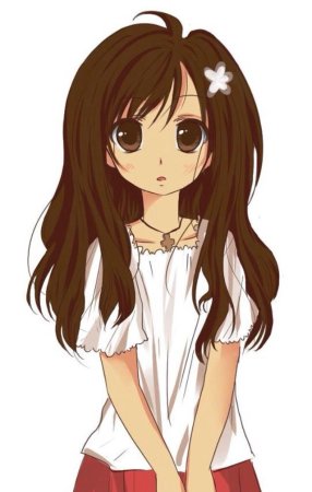 Аниме девочка с коричневыми волосами