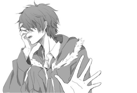 Аниме кун черно белый