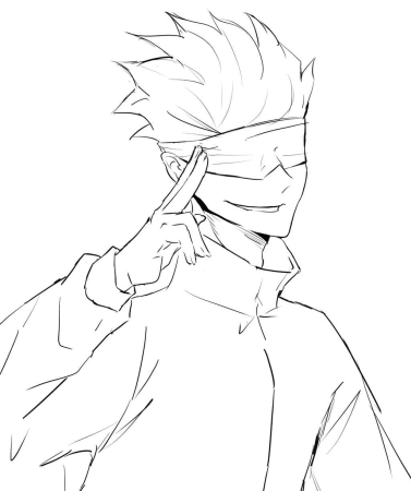 Магическая битва рисовать Сатору