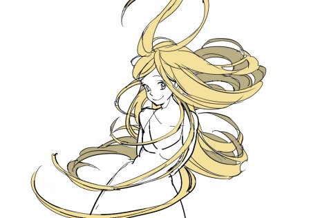 Волосы развеваются на ветру аниме