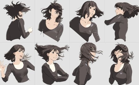 Растрепанные волосы аниме референс