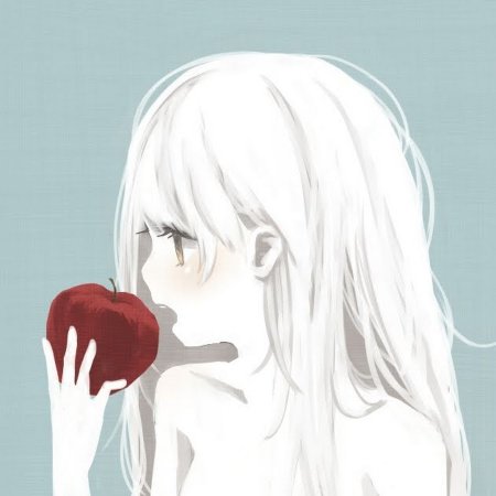 Аниме девочка с яблоком