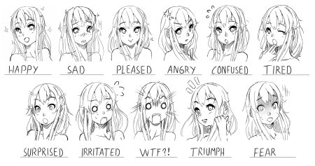 Напуганное лицо аниме