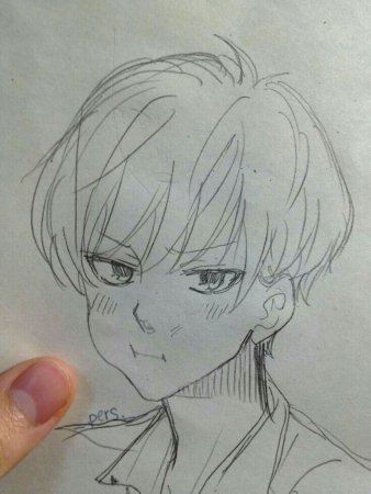 Рисунок аниме легкий мальчик