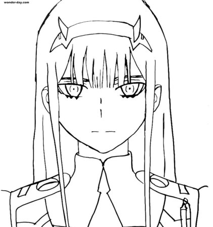 Раскраска аниме Zero two