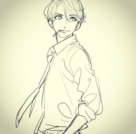 Поза с прессом для рисования