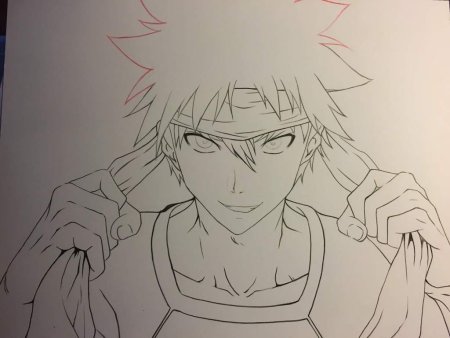 Повар боец сома карандашом