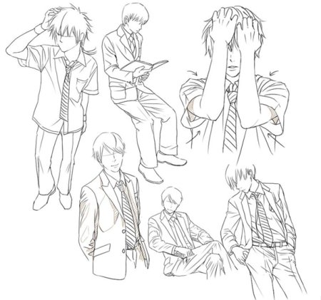 Аниме позы парней