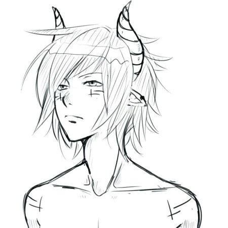 Демон аниме парень рисовка