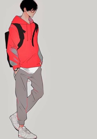 Человек в толстовке арт